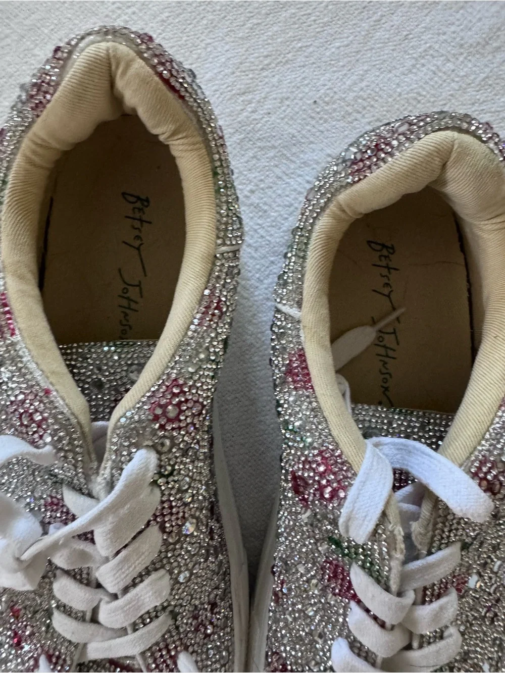 Betsey Johnson x DB  Sparkly Crystal Platform Sneakers  Size 9